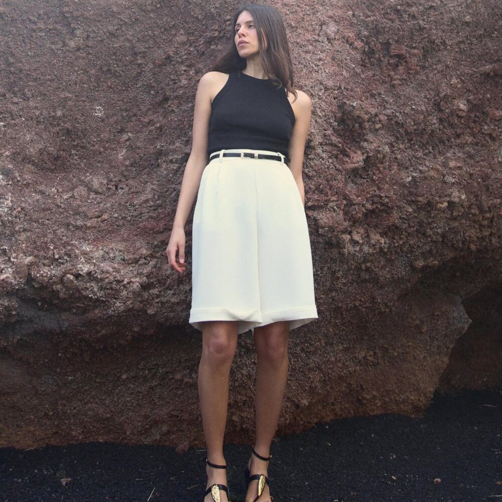 BELTED COMBINATION SHORT JUMPSUIT